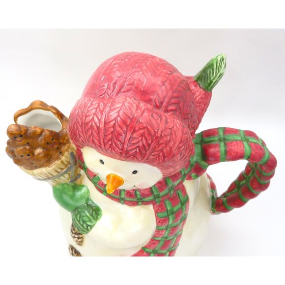 BICO Snowman Ceramic Pitcher 8” Holiday Serveware Gingerbread Christmas Decor - Picture 6 of 10
